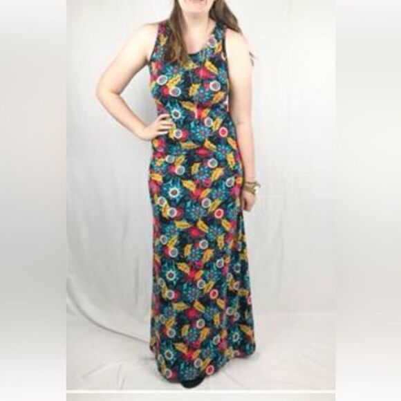 Lularoe Floral Print Dani Maxi Dress XL - Picture 1 of 12